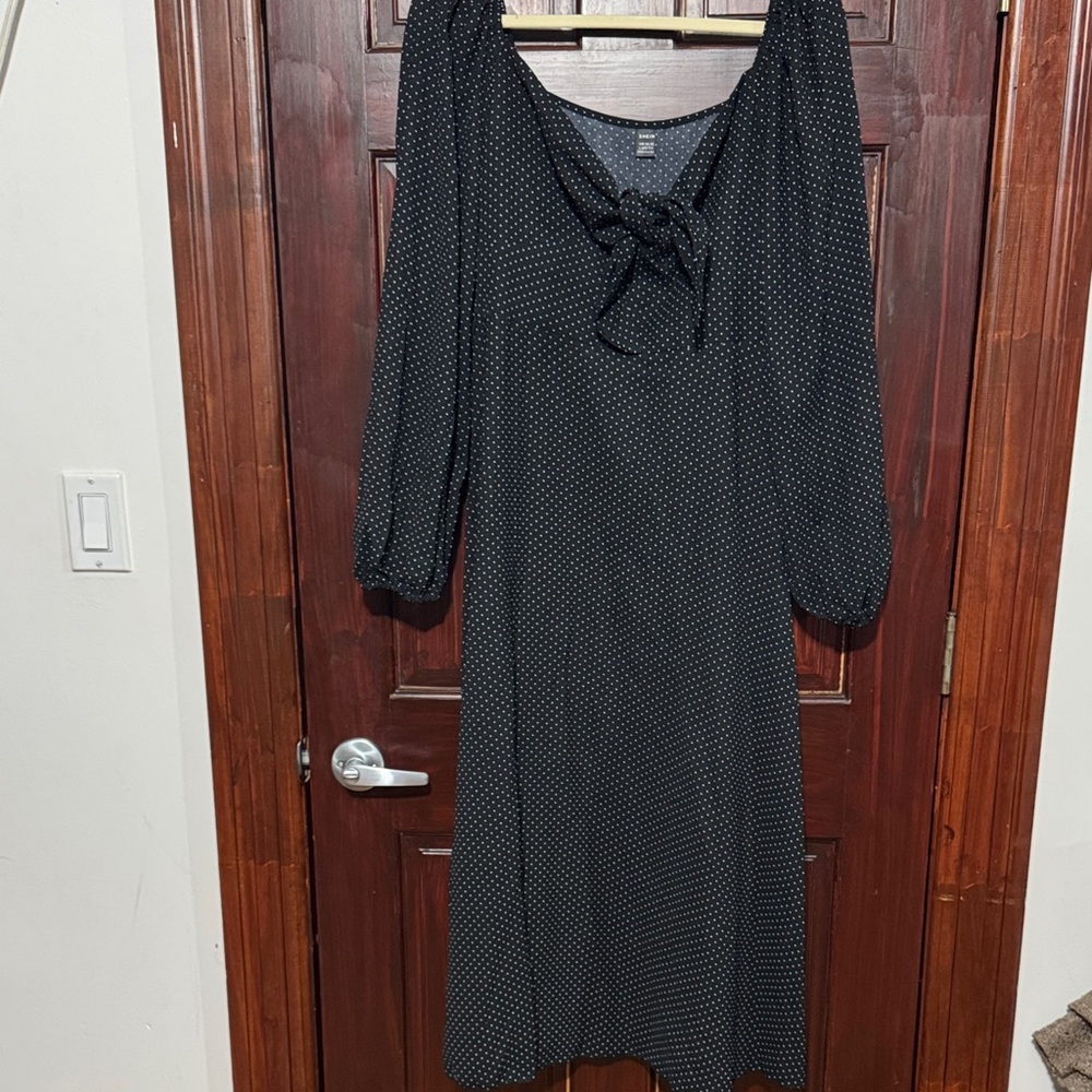 Elegant Black Polka Dot Dress